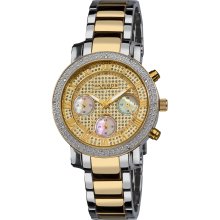 Akribos XXIV Women's Diamond Quartz Chronograph Round Bracelet Watch