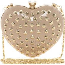 Aldo Hawse Studded Heart Clutch Nude