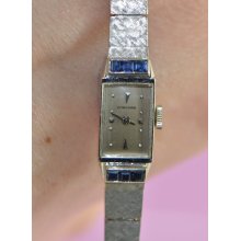 Amazing 14 karat White Gold and Sapphires Concord Ladies Dress Watch