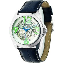 Android Women's Concept T-40 Blue Skeleton Automatic Leather Watch (Blue)