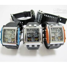 Anike Ak1057 50m Waterproof Rectangle Dial Lcd Dual Movements Sport