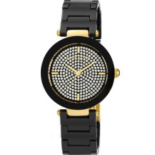 Anne Klein Pave Dial Ceramic Bracelet Watch