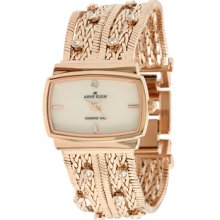 Anne Klein Wn 10-9270cmrg Diamond Accented Rosegold-tone Multi Chain Bracele