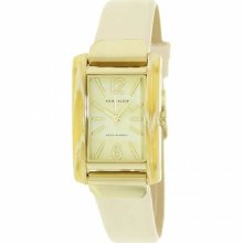 Anne Klein Women's AK-1146HNIV Beige Leather Quartz Watch with Beige Dial