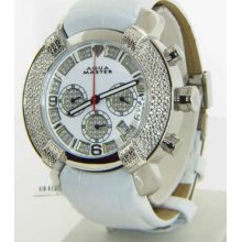 Aqua Master Chrono White Band Diamond Mens Watch