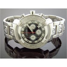 Aqua Master Large Round 20 Diamonds Watch Black Face ...