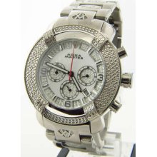 Aqua Master White Dial Diamond Chrono Mens Watch