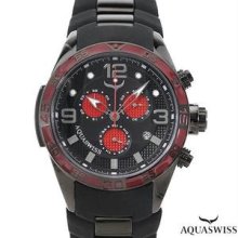 AQUASWISS Brand New Gentlemens Chronograph Day date Watch Beautifully Designed in Red Enamel