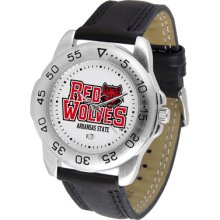 Arkansas State Red Wolves Sport Leather Band - Men's Watch