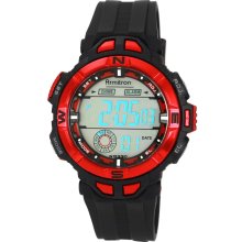 Armitron Menâ€™s Digital Black Strap with Red Accent Sport Watch