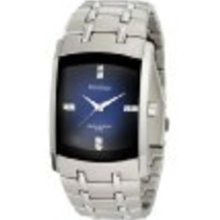 Armitron Men's 204507DBSV Swarovski Crystal Accented Silver-Tone Blue