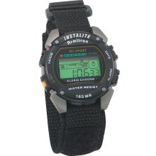 Armitron Mens Digital Sport Calendar Watch w/ABS Case & Black Wrap Around Nylon Band