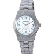 Armitron Women's 753861MPSV Silver-Tone NOW Mother-of-Pearl Dial