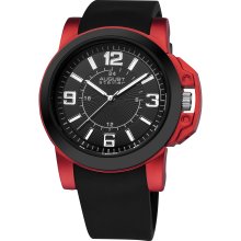 August Steiner Men's Quartz Sport Silicon Strap Watch (Red)