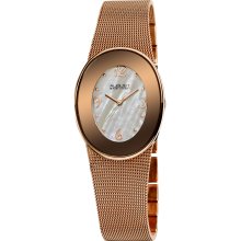 August Steiner Women's Quartz Oval Mesh Bracelet Watch (Rose-tone)