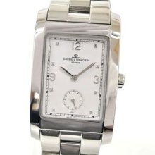 Auth Baume & Mercier Hampton Wristwatch Ss White Silver Mens Mv045063(bf043516)