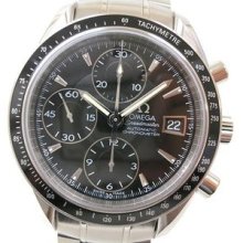 Auth Omega Speedmaster Date Wristwatch Black Silver Mens 3210.50(bf042165)