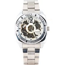 Automatic Mechanic Skeleton Men's Wrist Watch (Silver)