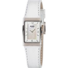 B3186-01 Boccia Ladies Titanium White Leather Strap Watch