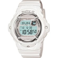 Baby-G Jelly White Resin Digital Watch with Gloss White Band Women's