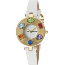 Bcbgmaxazria Watch Bg6303 Women's Les Marais Multicolor Gemstone White Dial