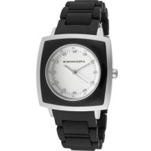 Bcbgmaxazria Watch Bg8271 Women's Elite White Crystal White Dial Black Resin