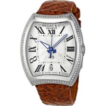 Bedat No 3 Opaline Guilloche Dial Brown Alligator Strap Automatic Ladies Watch