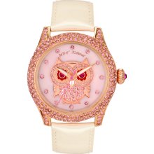 Betsey Johnson Bling Bling Time Rose Goldtone Owl Watch