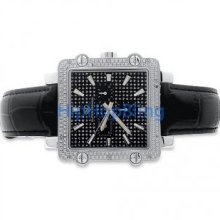 Black Block Dial Solid 316L Steel Real Diamond Super Techno Watch