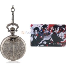 Black Butler Analog Pocket Watch with Card