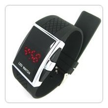 Black Digital Watch With Led Lights Display