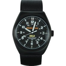 Black Humvee Zulu Strap Swiss Tritium Watch - 300' Water Resistant/stainless Ste