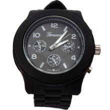 BLACK JELLY CHRONOGRAPH STYLE WATCH! - Black - Other - One Size