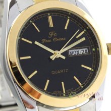 Black Light Date Men Wrist Watch Quartz Bezel Steel Japan Movement