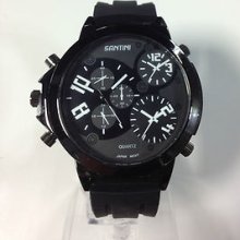 Black Rubber Black Cs Mens Santini 5 Eye Dial Sport Watch X Large 1079