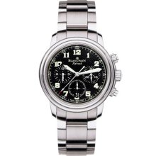 Blancpain Leman Men Flyback Chronograph Bracelete Black Dial