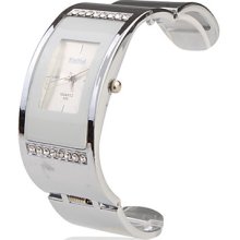 Bracelet Stainless Steel Band Wrist Watch - White