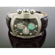 Brand New Aqua Master 2.50 Ct Diamonds Full Case Black Watch