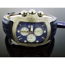 Brand New Aqua Master 2.50 Ct Diamonds Watch Blue Color Face