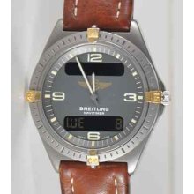 Breitling Aerospace Mens Titanium & Gold Quartz Digital/analog Watch 80360