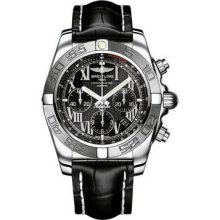 Breitling Chronomat B01 Stainless Steel Satin Bezel AB011011/B956-croco-black-deployant