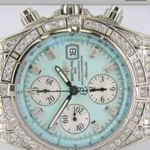 Breitling Chronomat Evolution J13356aj 18k Wg Vvs1/e Diamond Watch Bnib