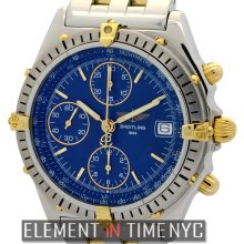 Breitling Chronomat Stainless Steel / 18k Yellow Gold 39mm Blue Dial