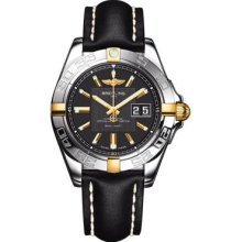 Breitling Galactic 41 Two-Tone B49350L2/BA08-leather-black-tang