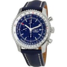 Breitling Navitimer World Blue Analog Dial Blue Leather Watch A2432212-C561BLLD