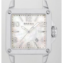 Brera Stella Brushed Stainless Steel Watch Head with Mother of Pearl