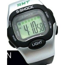 Brighton Multi Function Plastic Sport Watch W/ E.l. Backlight & Black Trim