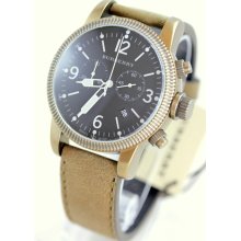 BU7811 Burberry military watch 45mm antique gold pltd olive green chronograph