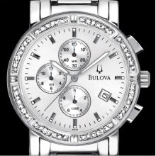 Bulova 96e03 Diamond Accent Chronograph Stainless Steel Men's Watch