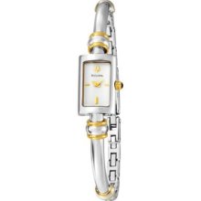 Bulova 98v09 Ladies Bangle Steel & Gold Watch